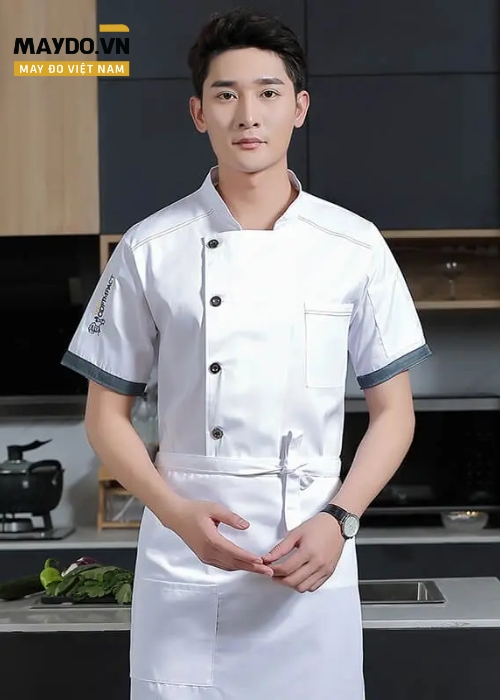 Mẫu áo bếp trưởng tay ngắn