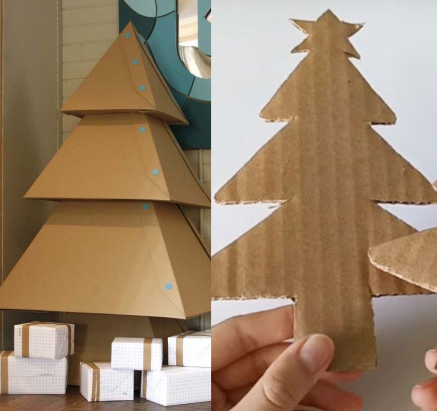Cách làm cây thông Noel bằng giấy carton