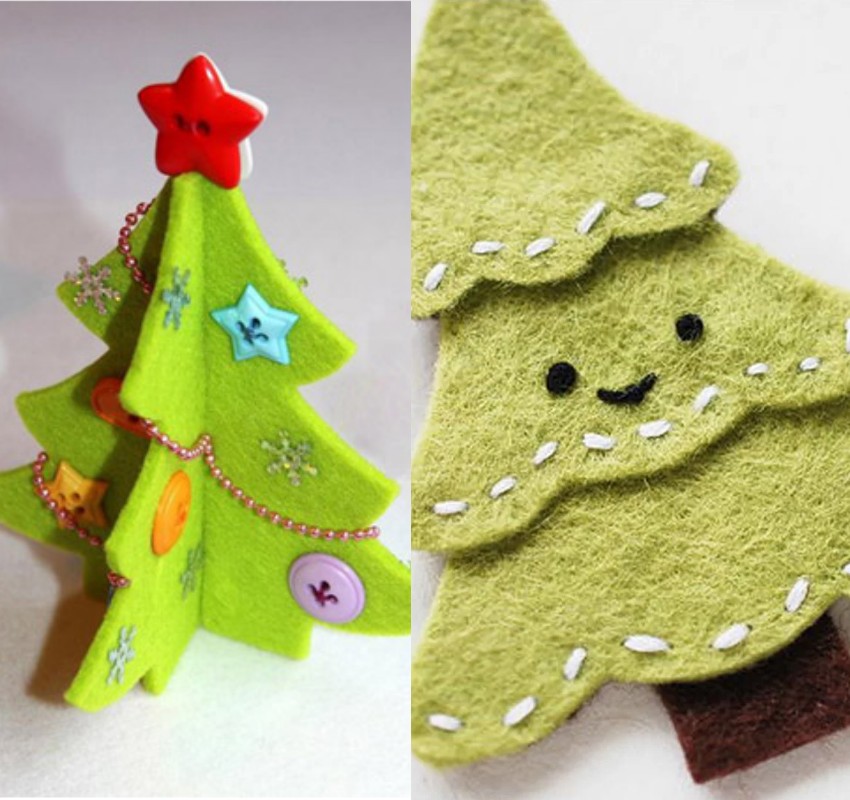Cách làm cây thông Noel từ vải nỉ