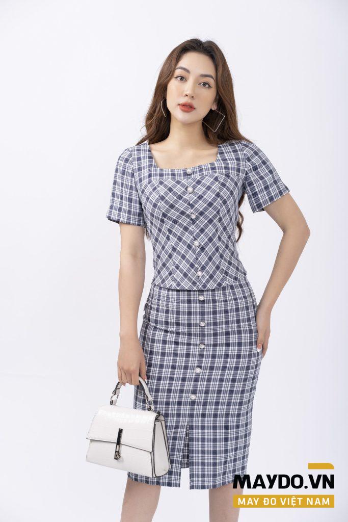 Chân váy công sở cao cấp kẻ caro