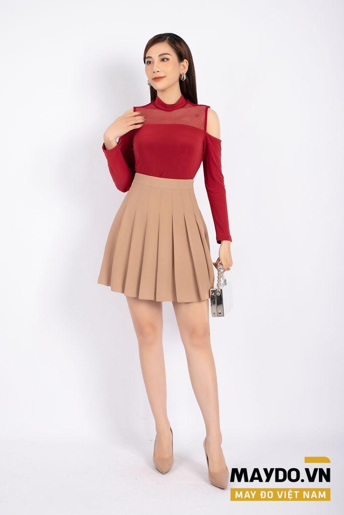 Váy ngắn xếp ly dành cho nữ nhân viên văn phòng